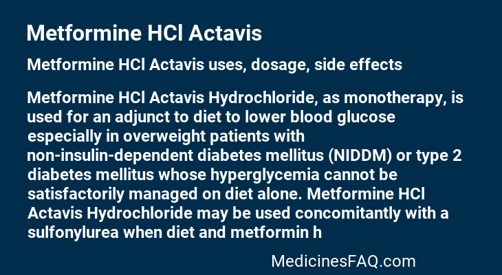 Metformine HCl Actavis