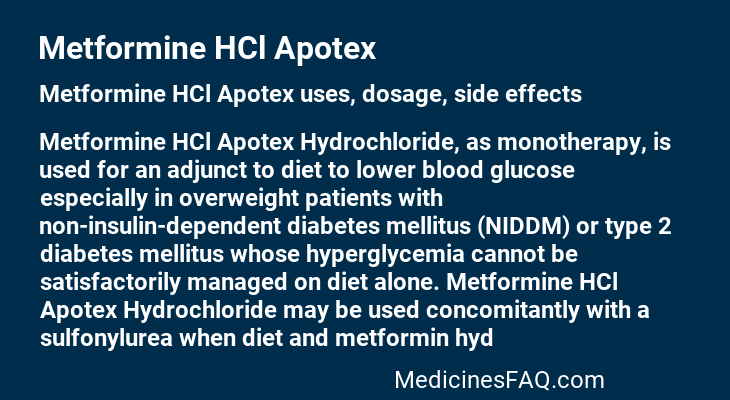 Metformine HCl Apotex