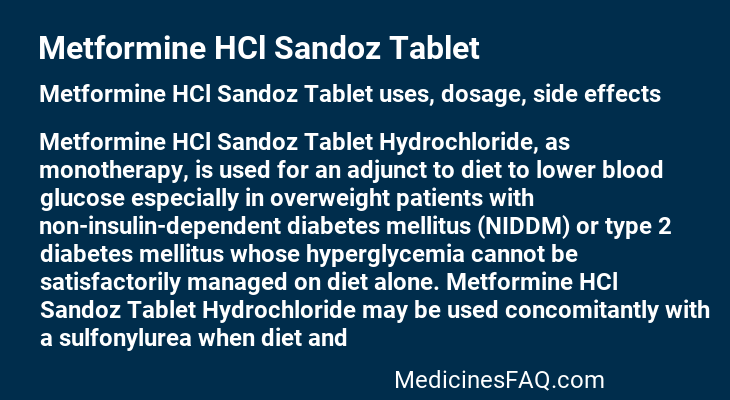 Metformine HCl Sandoz Tablet