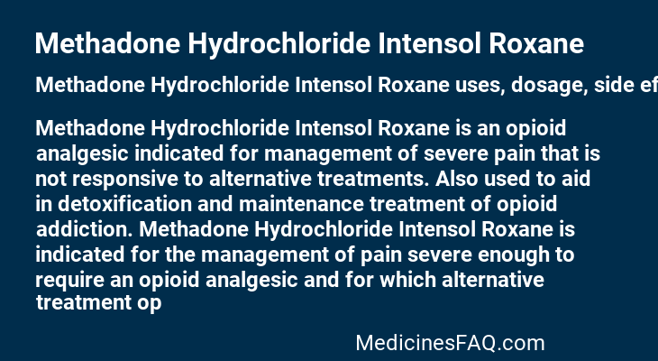 Methadone Hydrochloride Intensol Roxane
