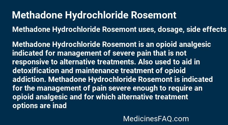 Methadone Hydrochloride Rosemont