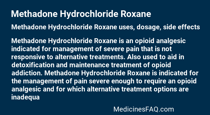 Methadone Hydrochloride Roxane
