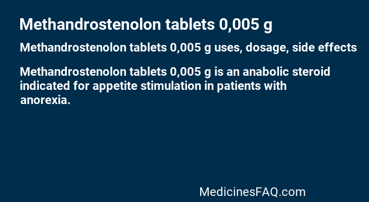 Methandrostenolon tablets 0,005 g