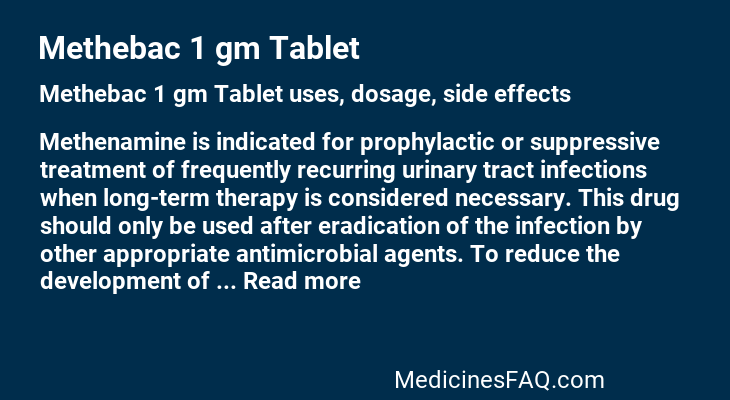 Methebac 1 gm Tablet