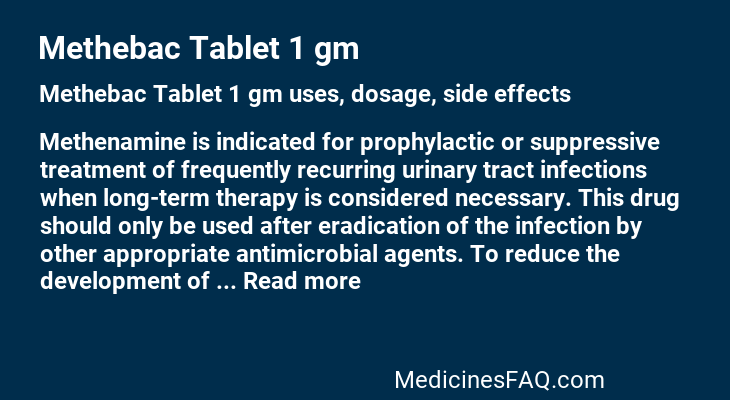 Methebac Tablet 1 gm