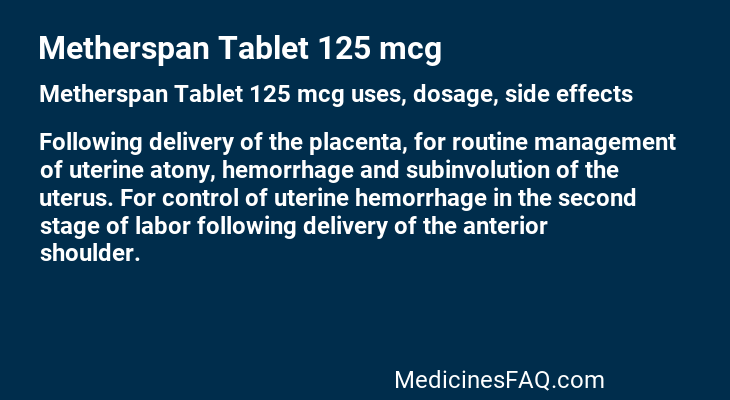 Metherspan Tablet 125 mcg