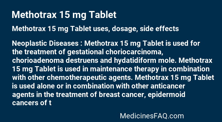 Methotrax 15 mg Tablet