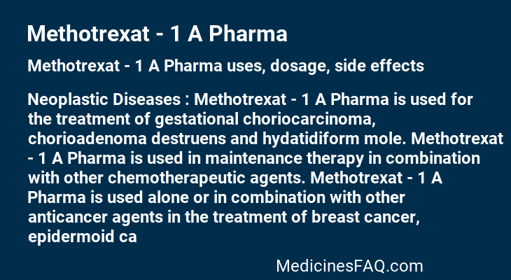 Methotrexat - 1 A Pharma