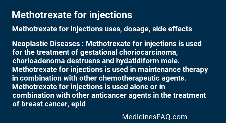 Methotrexate for injections