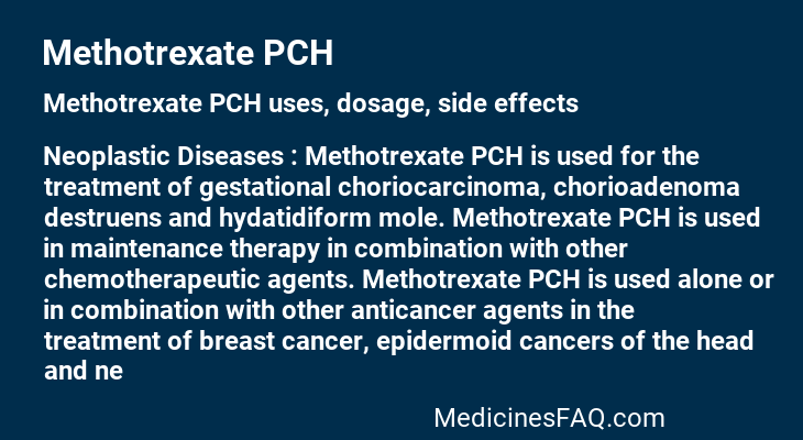 Methotrexate PCH