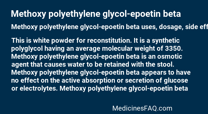 Methoxy polyethylene glycol-epoetin beta