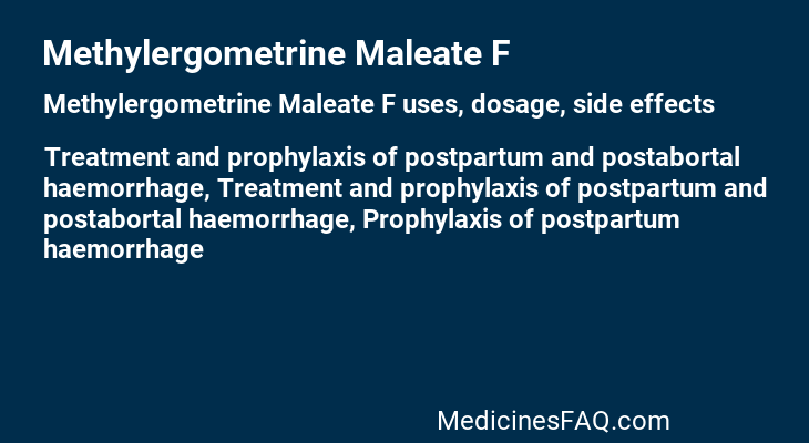 Methylergometrine Maleate F