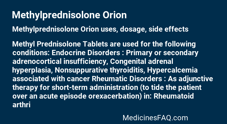 Methylprednisolone Orion