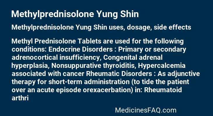 Methylprednisolone Yung Shin