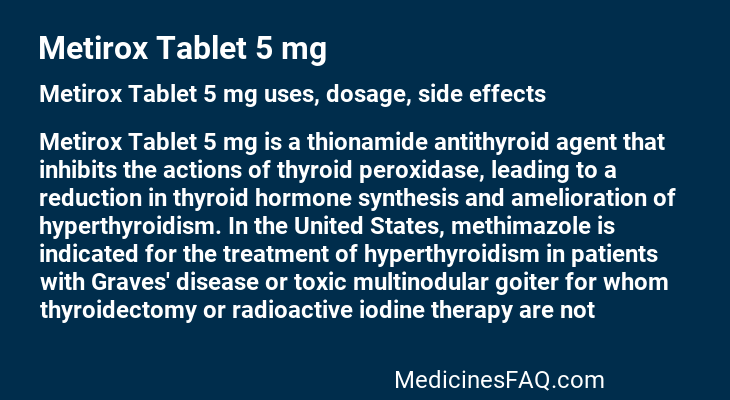 Metirox Tablet 5 mg