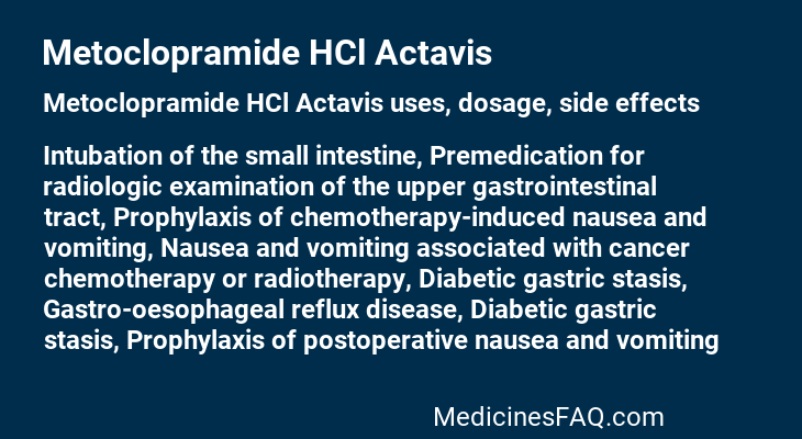 Metoclopramide HCl Actavis