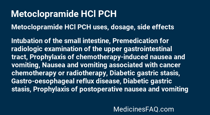 Metoclopramide HCl PCH