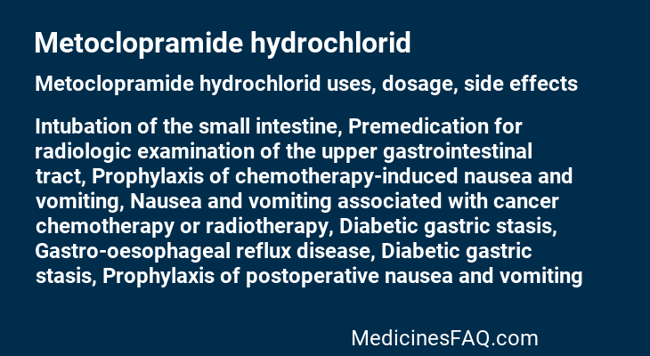 Metoclopramide hydrochlorid