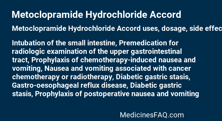 Metoclopramide Hydrochloride Accord