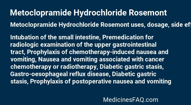 Metoclopramide Hydrochloride Rosemont