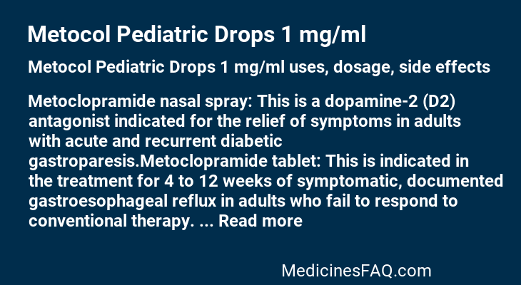 Metocol Pediatric Drops 1 mg/ml