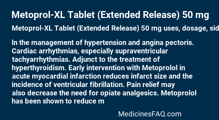 Metoprol-XL Tablet (Extended Release) 50 mg