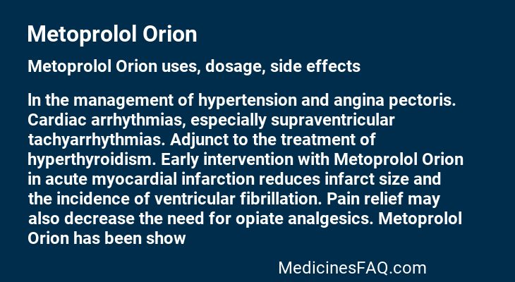 Metoprolol Orion
