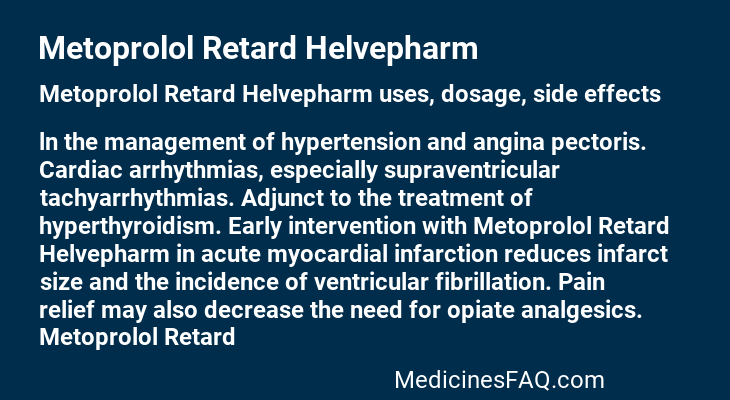 Metoprolol Retard Helvepharm