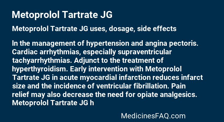Metoprolol Tartrate JG
