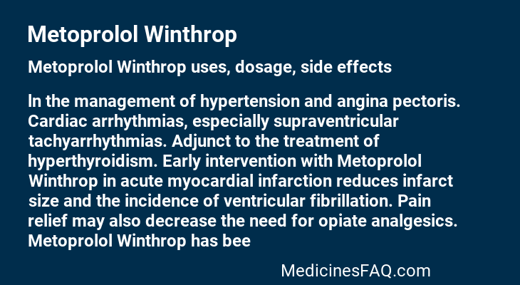 Metoprolol Winthrop