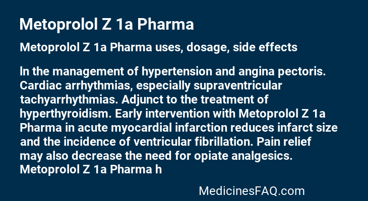 Metoprolol Z 1a Pharma