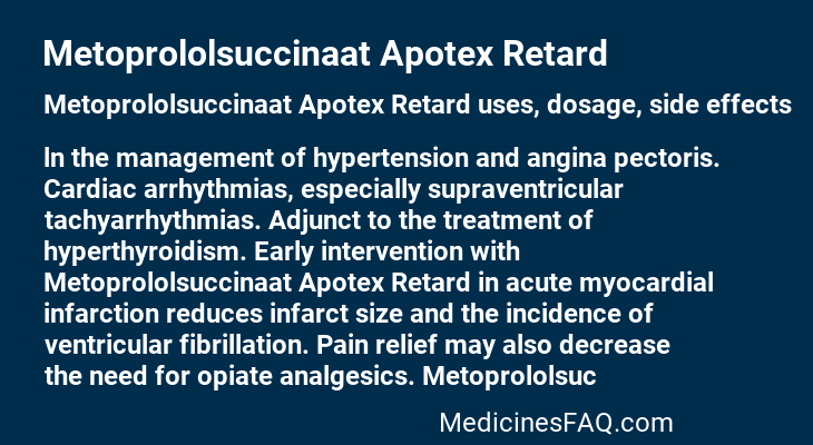 Metoprololsuccinaat Apotex Retard