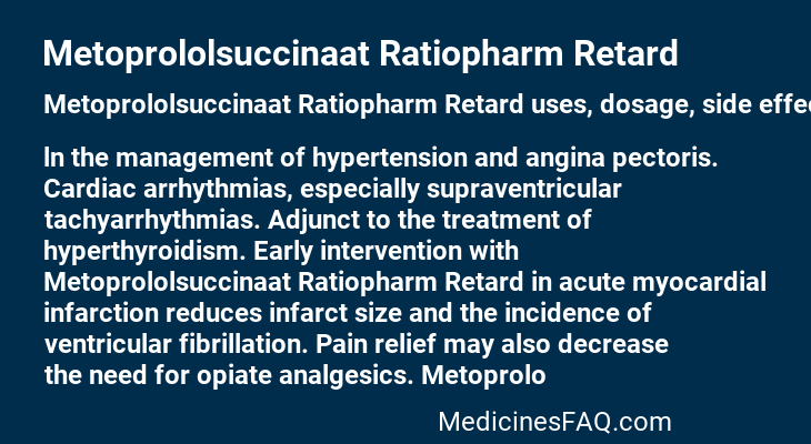 Metoprololsuccinaat Ratiopharm Retard
