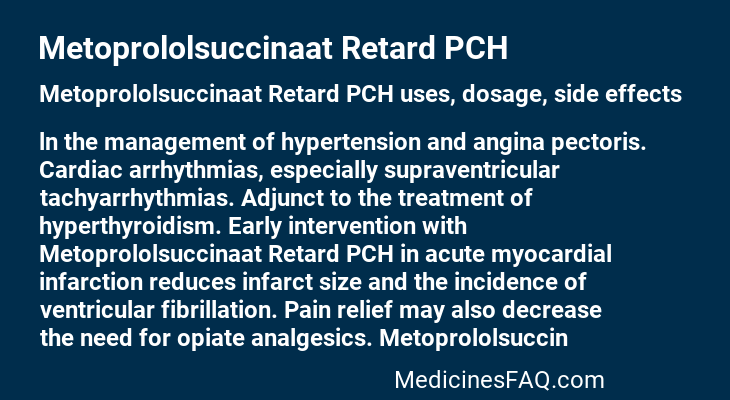 Metoprololsuccinaat Retard PCH