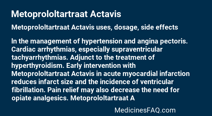 Metoprololtartraat Actavis