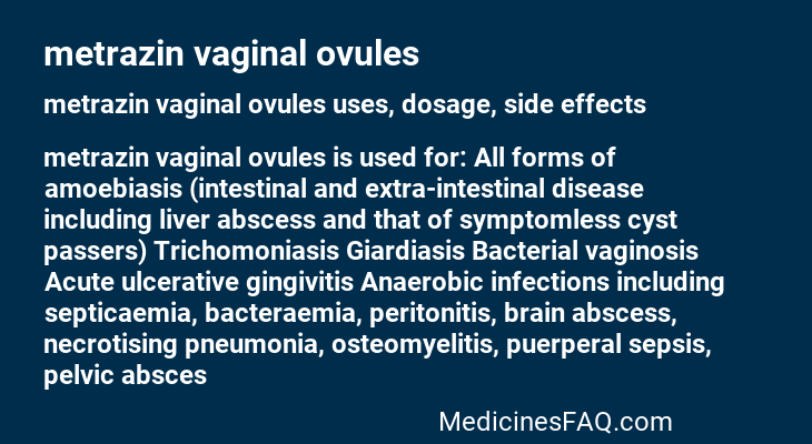 metrazin vaginal ovules