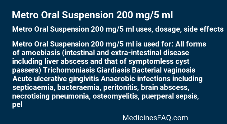 Metro Oral Suspension 200 mg/5 ml