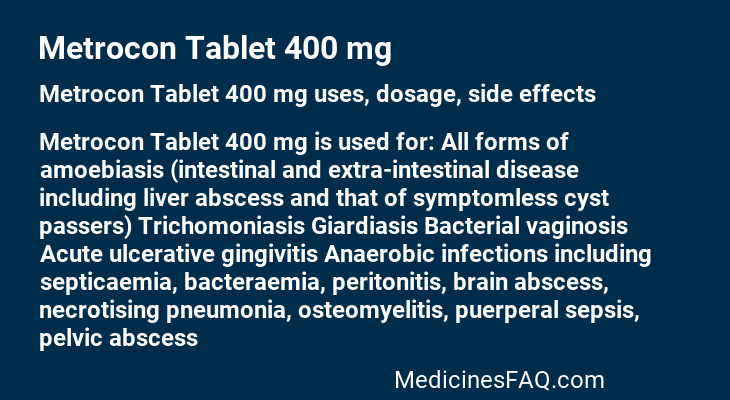 Metrocon Tablet 400 mg