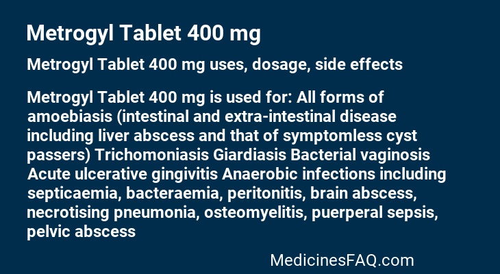 Metrogyl Tablet 400 mg