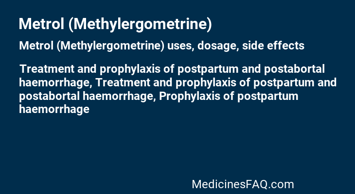 Metrol (Methylergometrine)