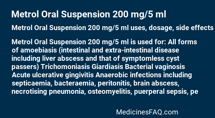 Metrol Oral Suspension 200 mg/5 ml