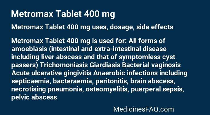 Metromax Tablet 400 mg