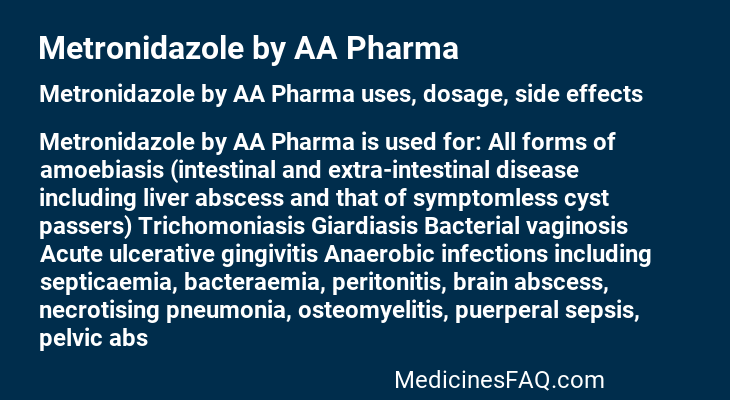 Metronidazole by AA Pharma