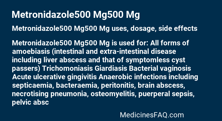 Metronidazole500 Mg500 Mg