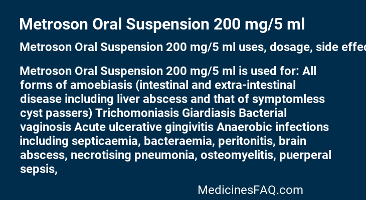 Metroson Oral Suspension 200 mg/5 ml