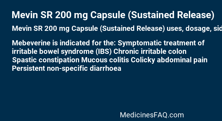 Mevin SR 200 mg Capsule (Sustained Release)