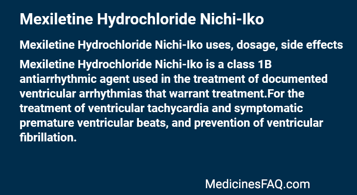 Mexiletine Hydrochloride Nichi-Iko