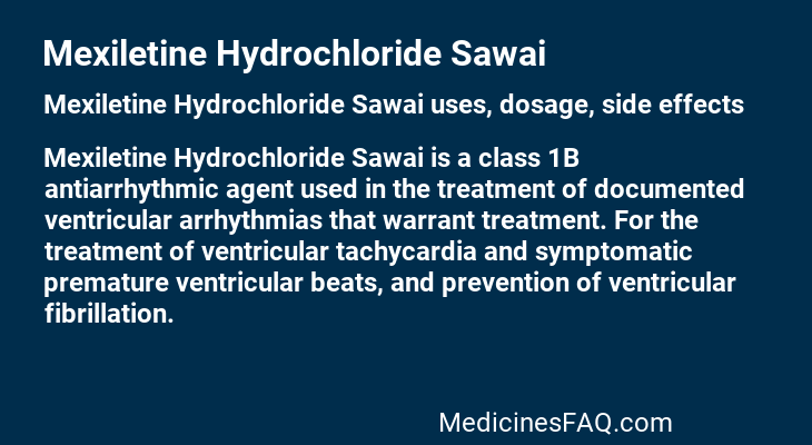 Mexiletine Hydrochloride Sawai