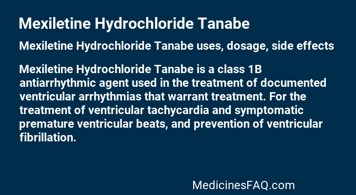 Mexiletine Hydrochloride Tanabe