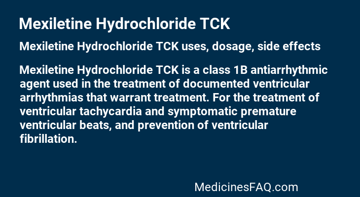 Mexiletine Hydrochloride TCK